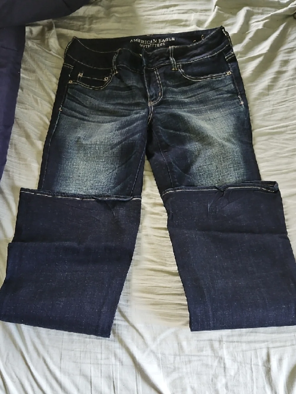 BUNDLE of American Eagle Outfitters Dark Blue Bootcut Jeans - Picture 8 of 11